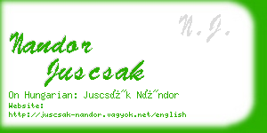 nandor juscsak business card